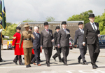 Veterans march on parade lead by the retired officers & Chelsea pensioners